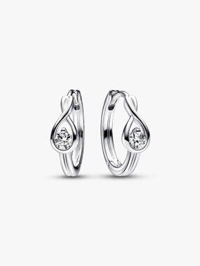 Pandora Infinite Sterling Silver Lab-grown Diamond Hoop Earrings